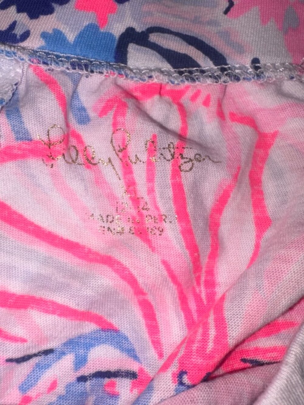 Girls' Lilly Pulitzer Knit Pull On Shorts Pink Blue Preppy Nautical XL (12-14) - Picture 5 of 10